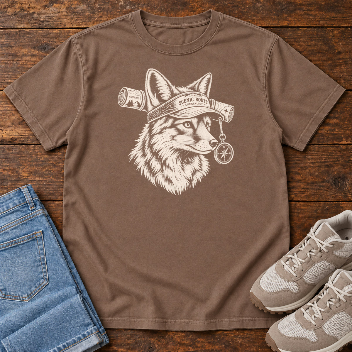 Scenic Route Specialist Cat T-Shirt in Espresso