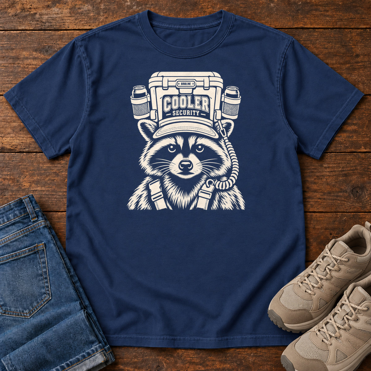 Cooler Security Raccoon T-Shirt in True Navy