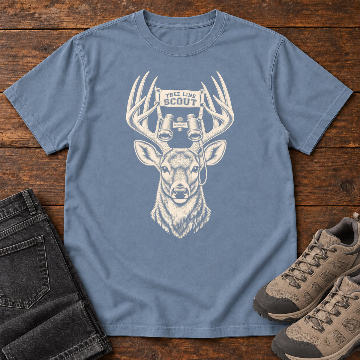Tree Line Scout Deer T-Shirt in Blue Jean