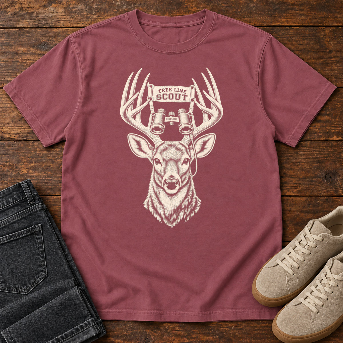 Tree Line Scout Deer T-Shirt in Brick