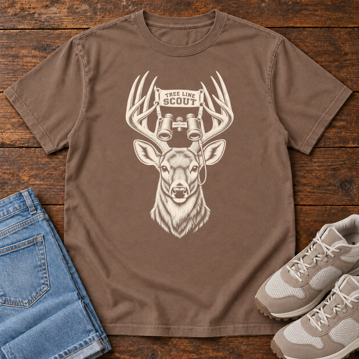 Tree Line Scout Deer T-Shirt in Espresso