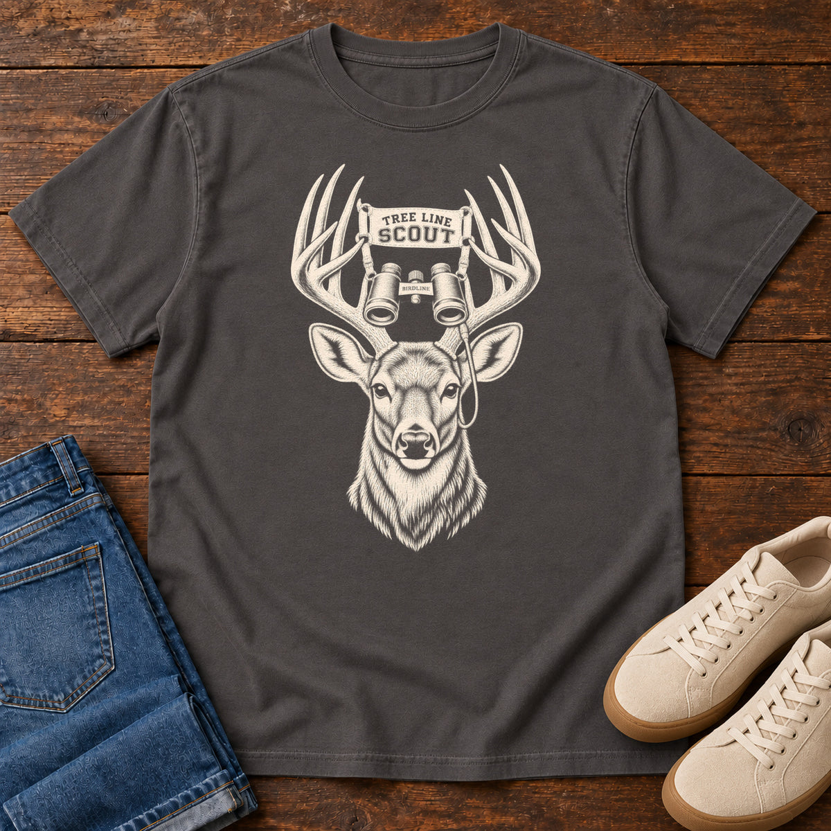 Tree Line Scout Deer T-Shirt in Graphite
