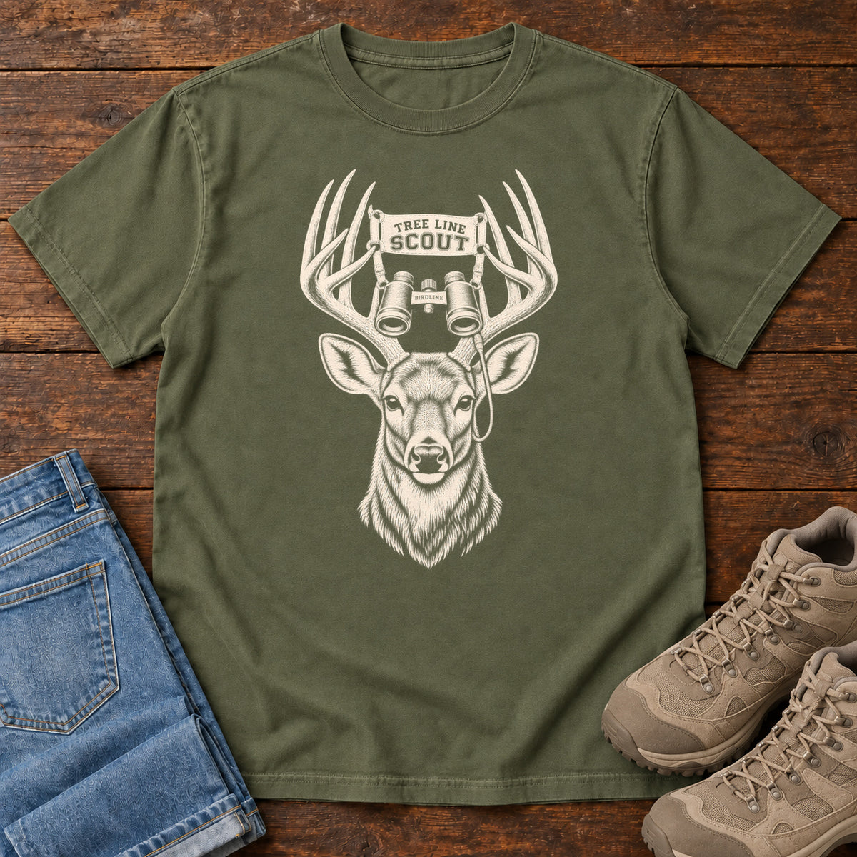 Tree Line Scout Deer T-Shirt in Hemp