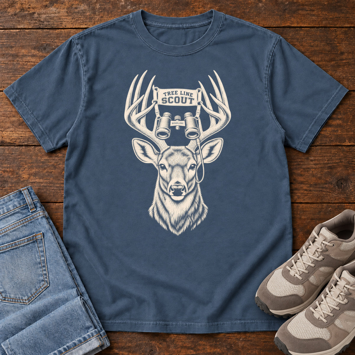 Tree Line Scout Deer T-Shirt in Midnight