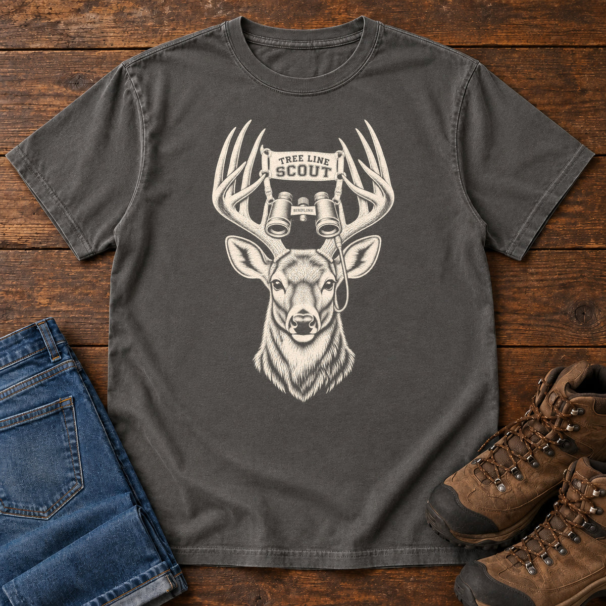 Tree Line Scout Deer T-Shirt in Pepper