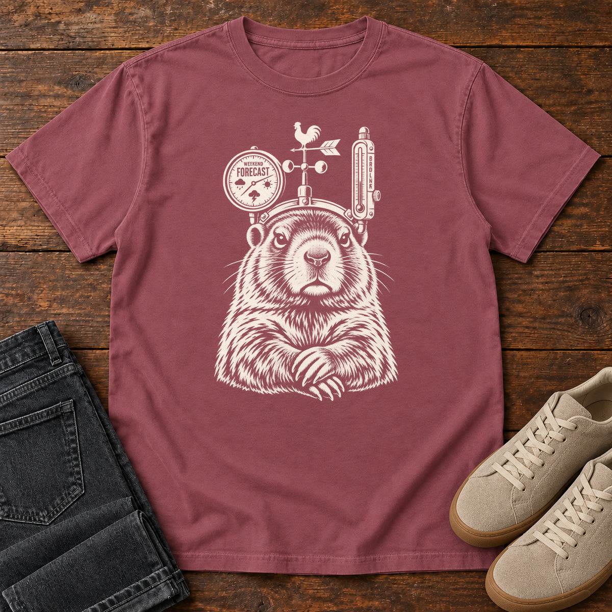 Weather Forecast Marmot T-Shirt in Brick