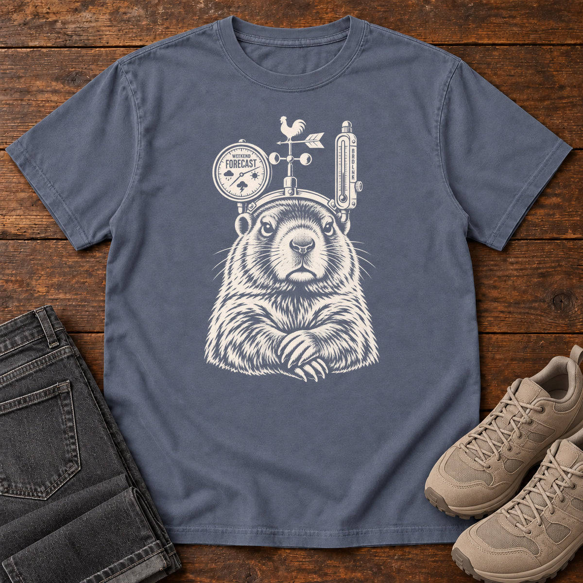 Weather Forecast Marmot T-Shirt in Denim