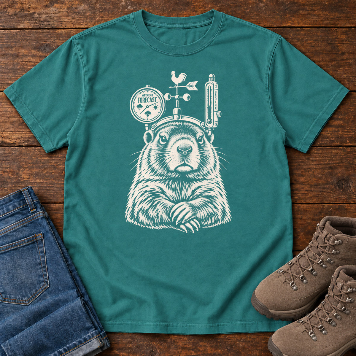 Weather Forecast Marmot T-Shirt in Emerald