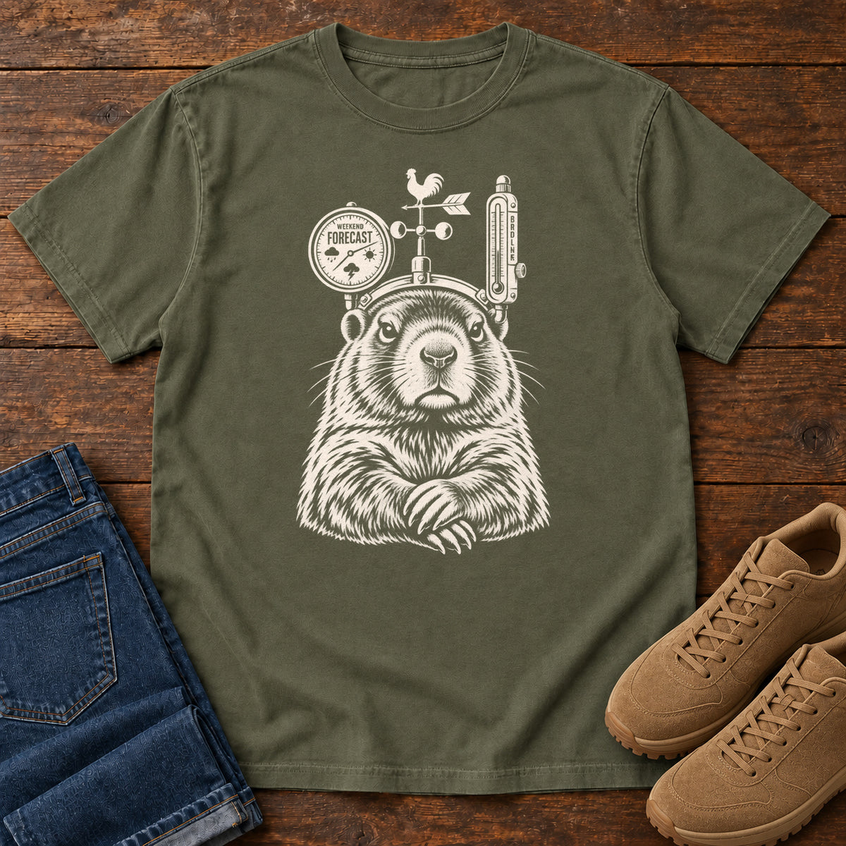 Weather Forecast Marmot T-Shirt in Sage