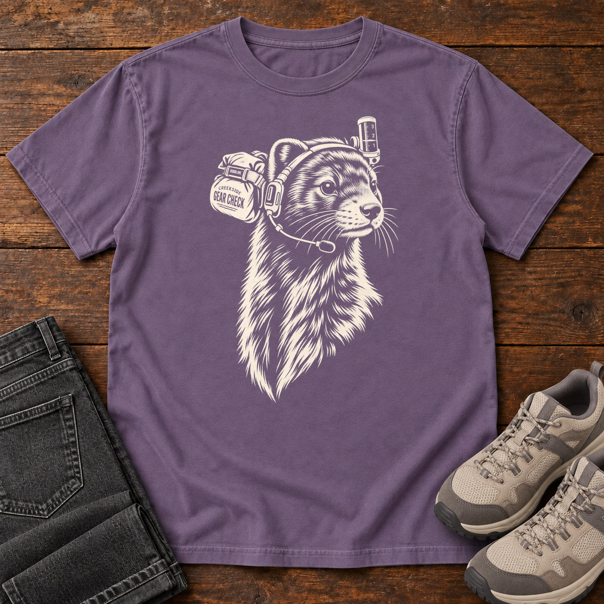 Campfire Coffee Crew Otter T-Shirt in Grape