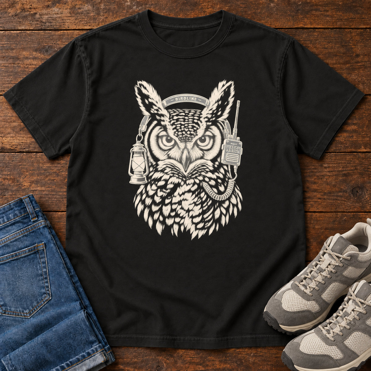Night Watch Owl T-Shirt in Black