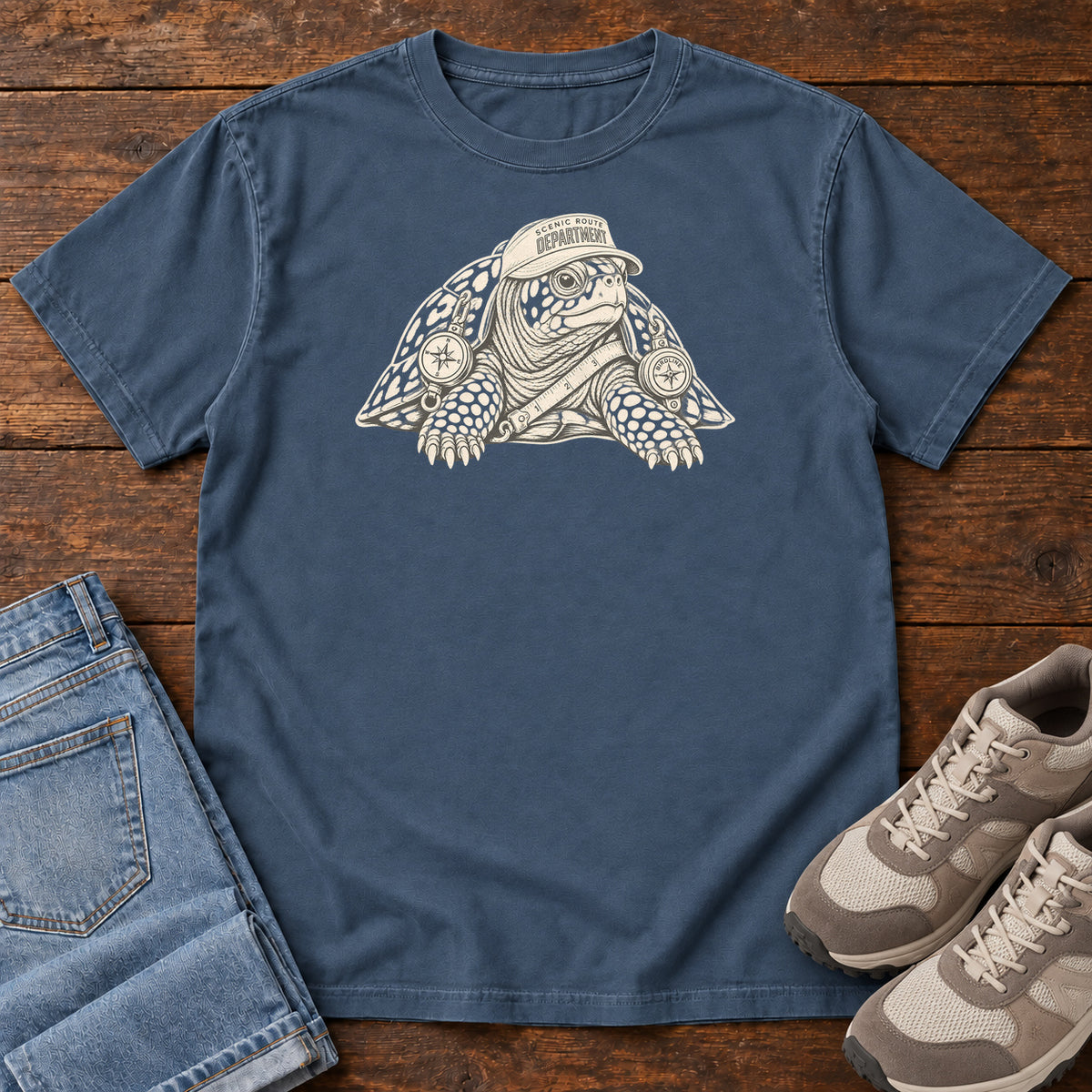 Scenic Route Department Turtle T-Shirt in Midnight