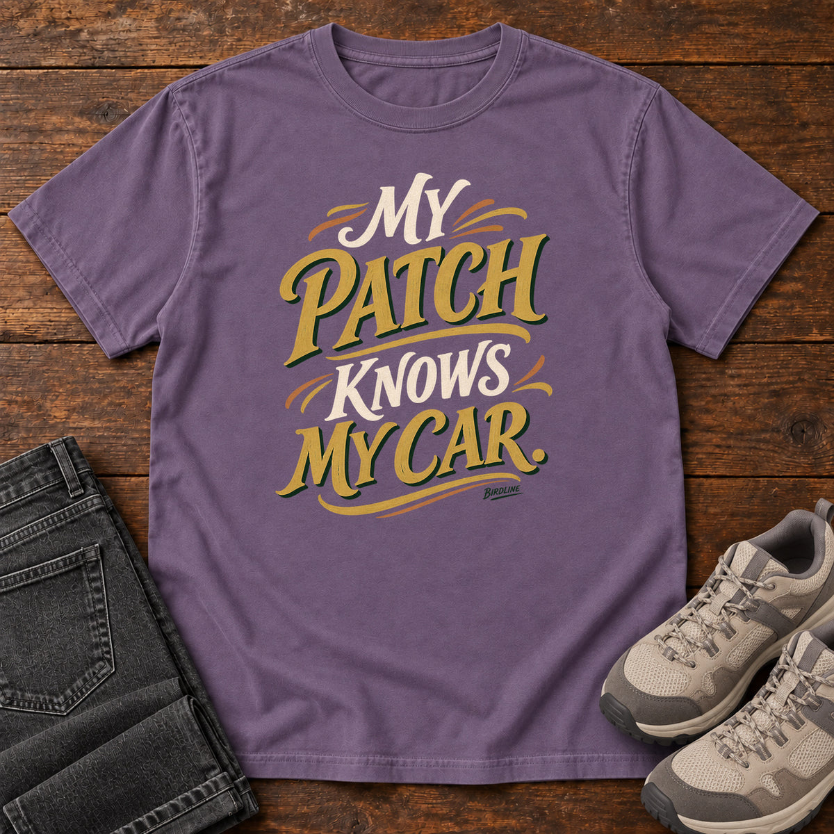 My Patch Knows My Car T-Shirt in Grape