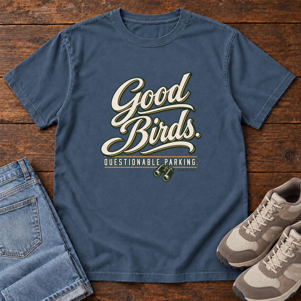 Good Birds Questionable Parking T-Shirt in Midnight