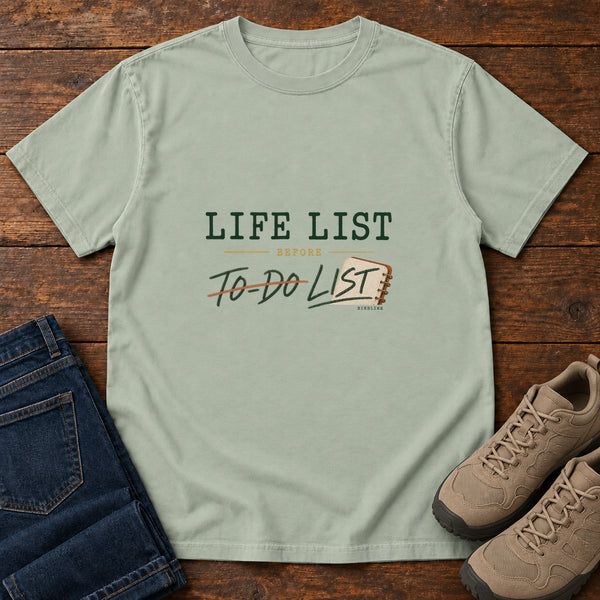 Life List Before To-Do List T-Shirt in Bay, front view