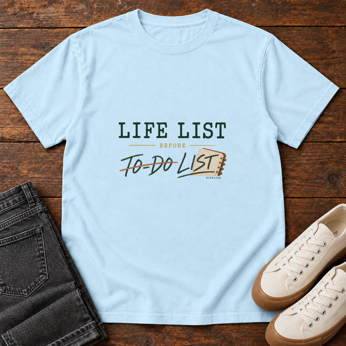 Life List Before To-Do List T-Shirt in Chambray