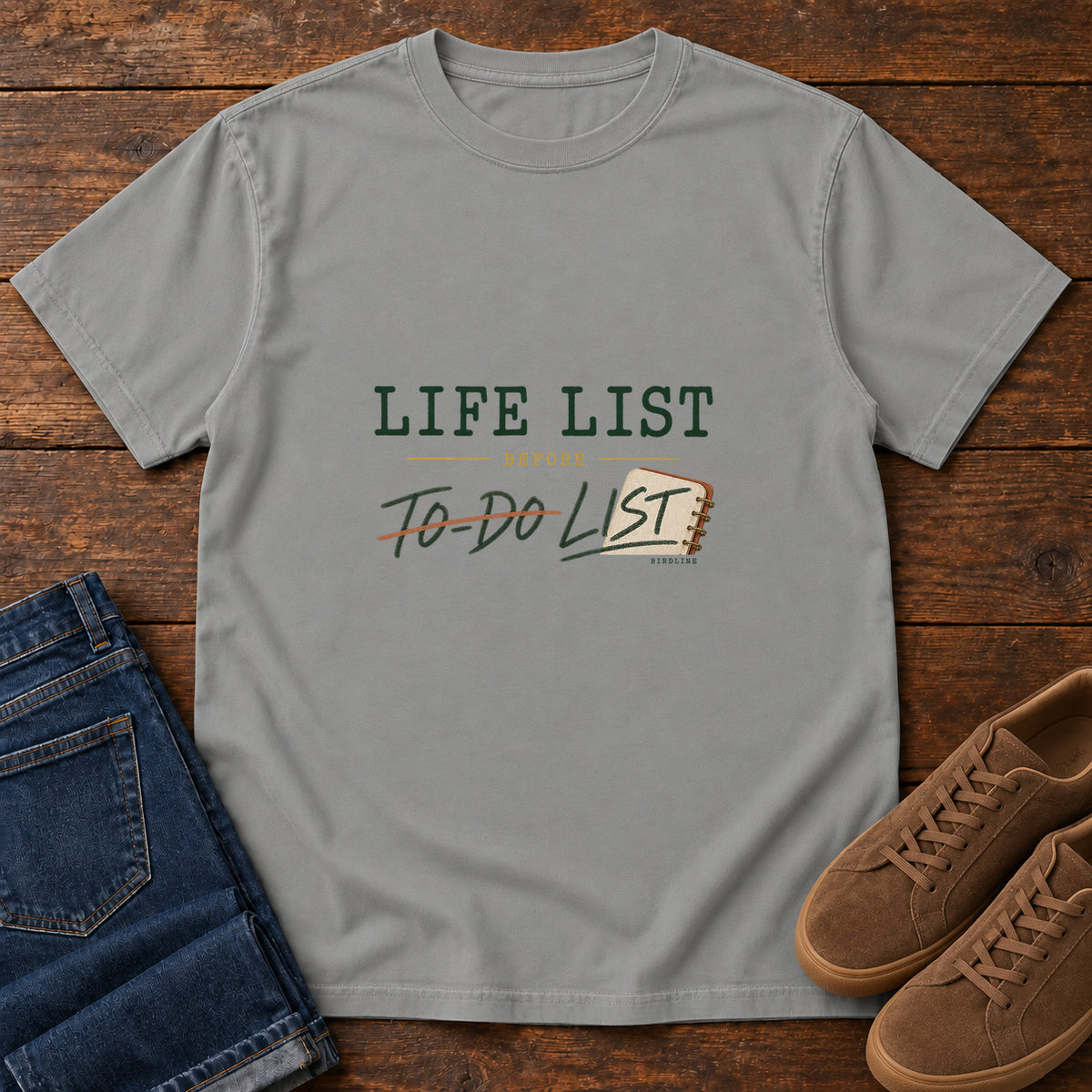 Life List Before To-Do List T-Shirt in Grey
