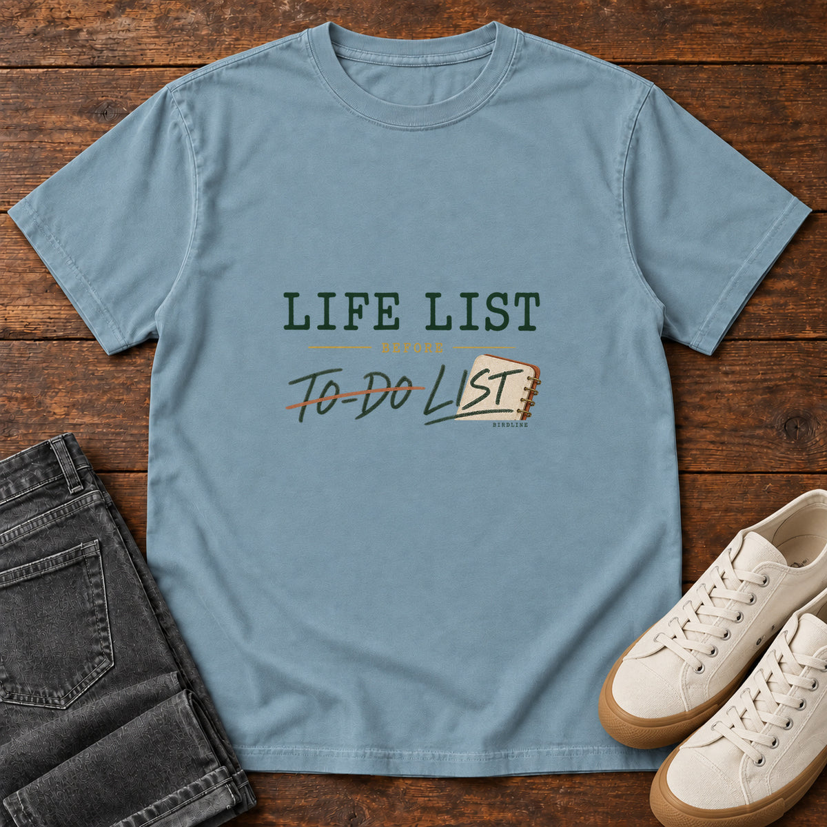 Life List Before To-Do List T-Shirt in Ice Blue