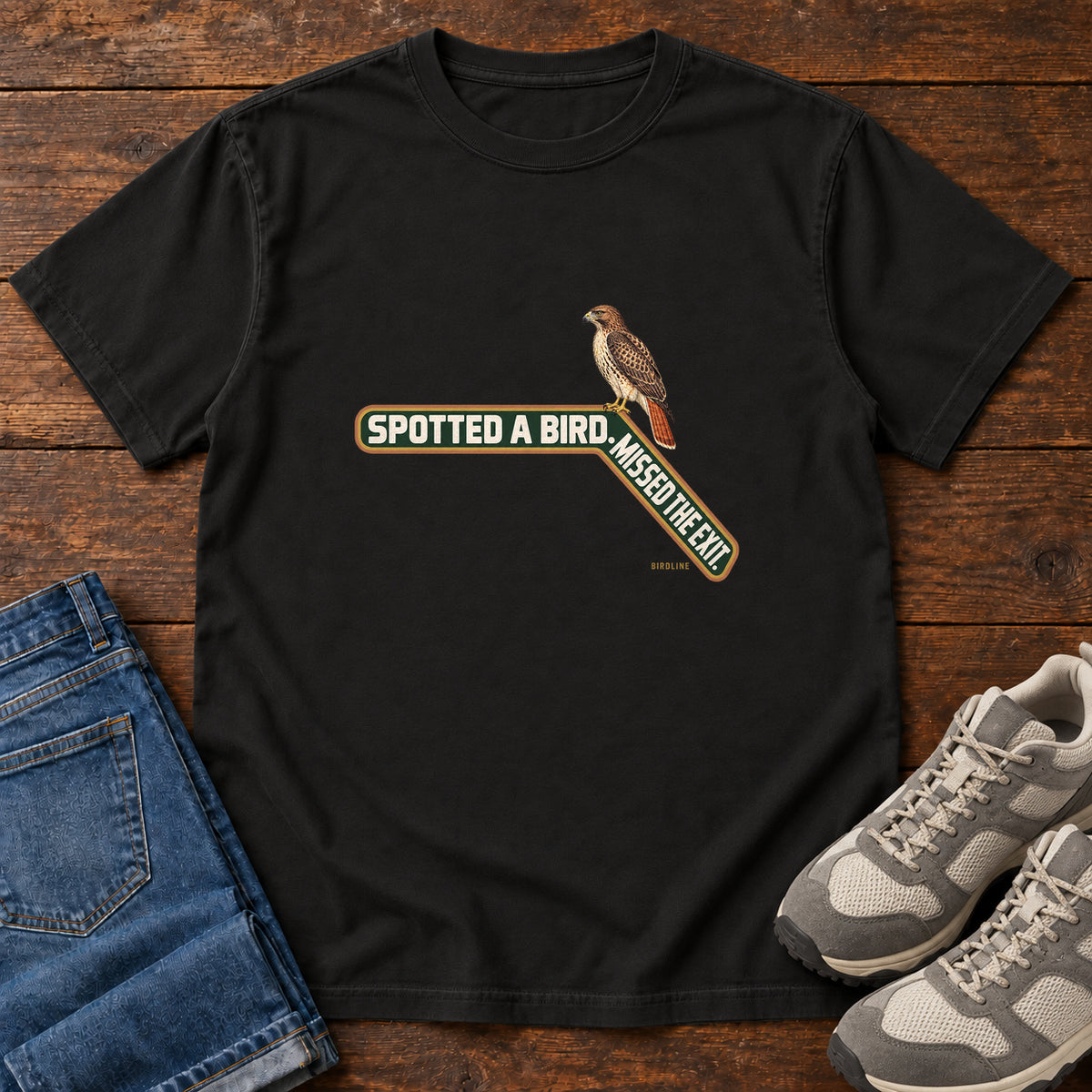 Spotted a Bird Missed the Exit T-Shirt in Black
