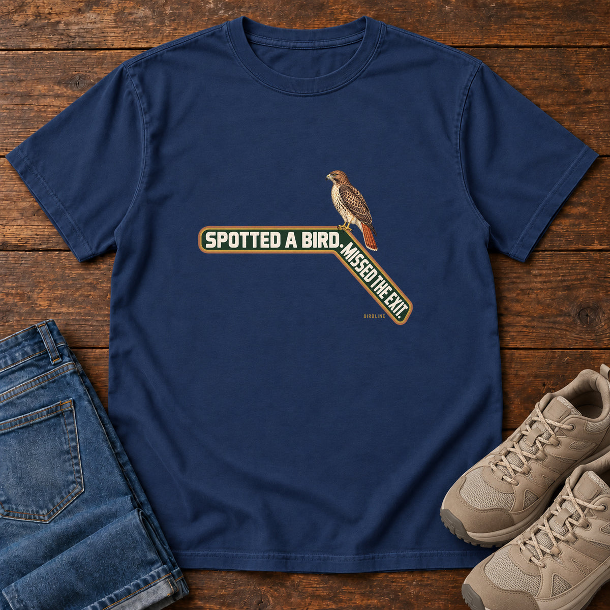 Spotted a Bird Missed the Exit T-Shirt in True Navy