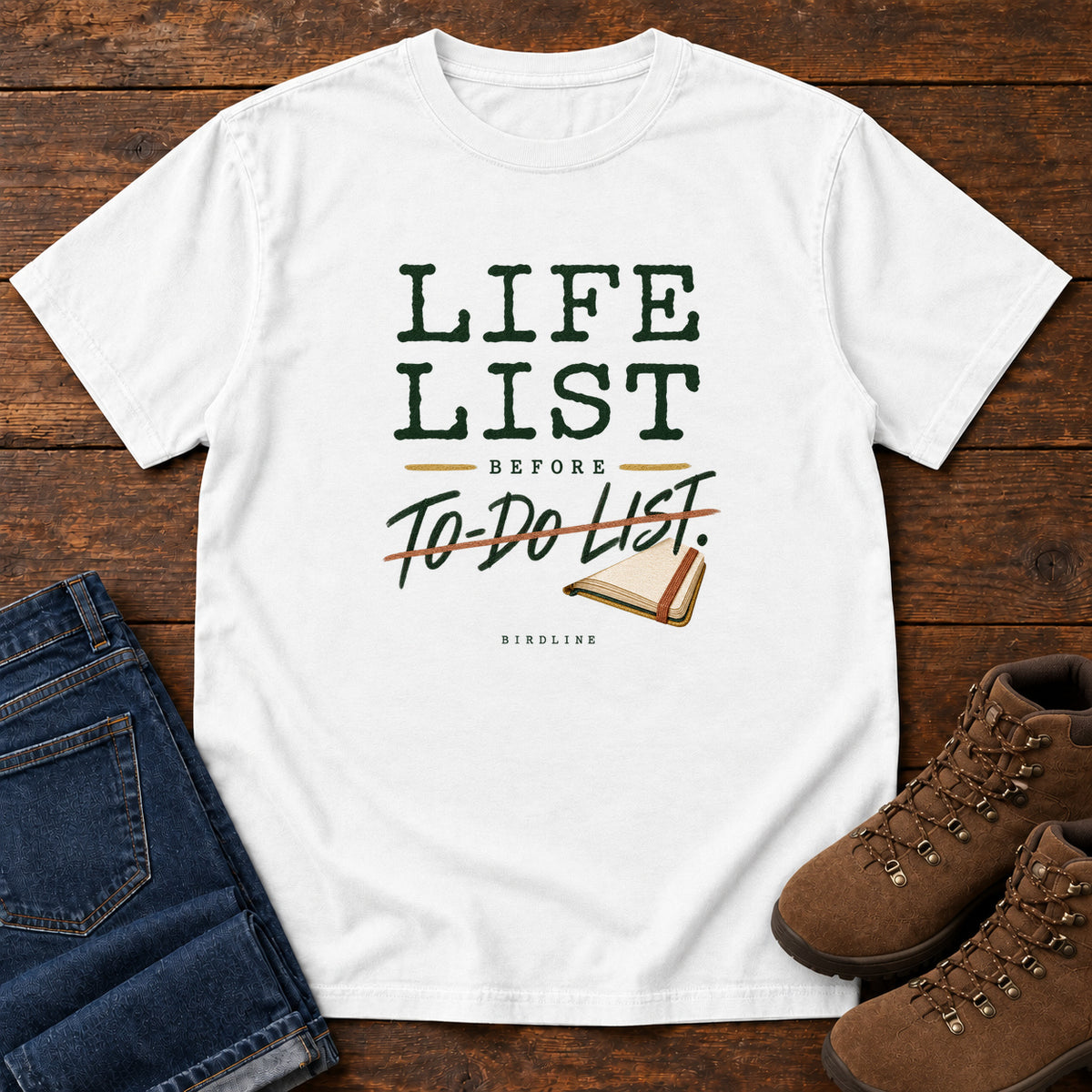 Life List Before To-Do List Notebook T-Shirt in White