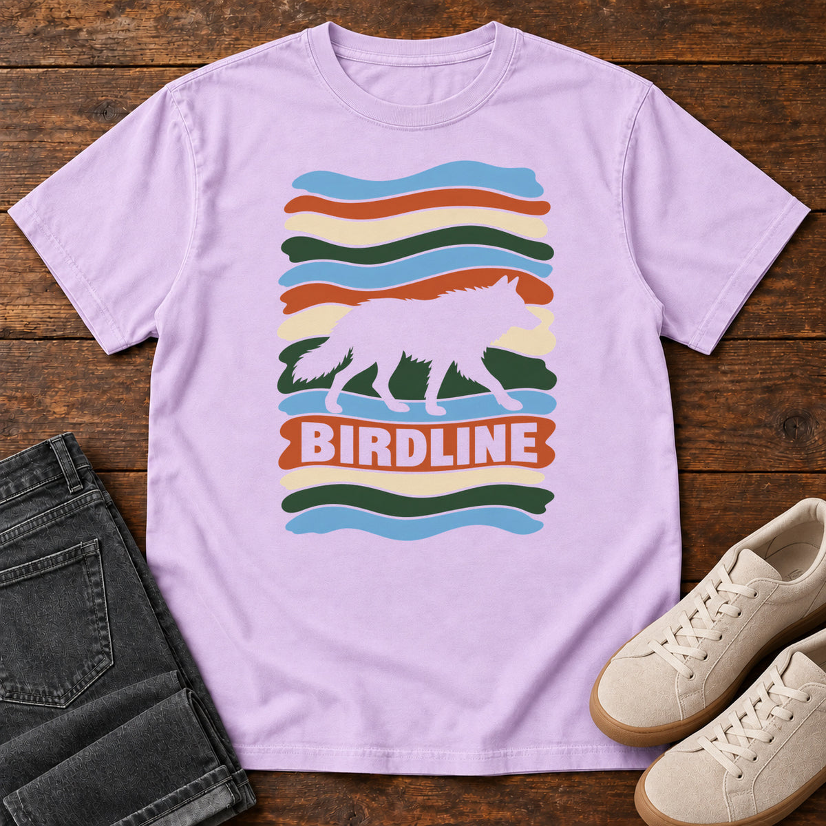 Birdline Wolf Stripes T-Shirt in Orchid