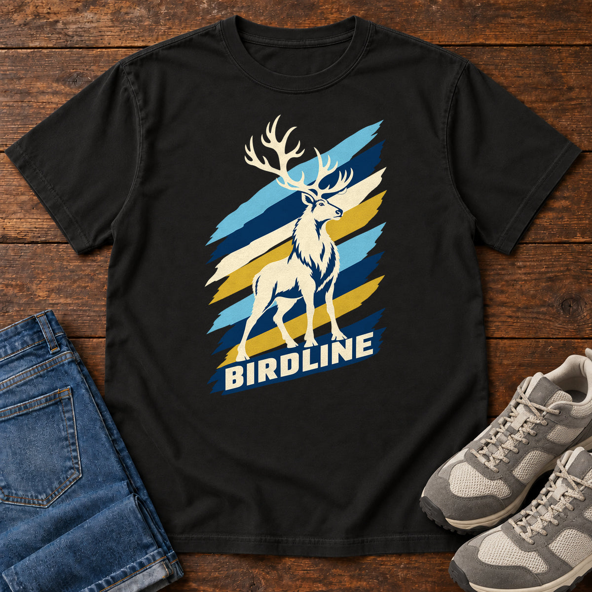 Birdline White Elk T-Shirt in Black
