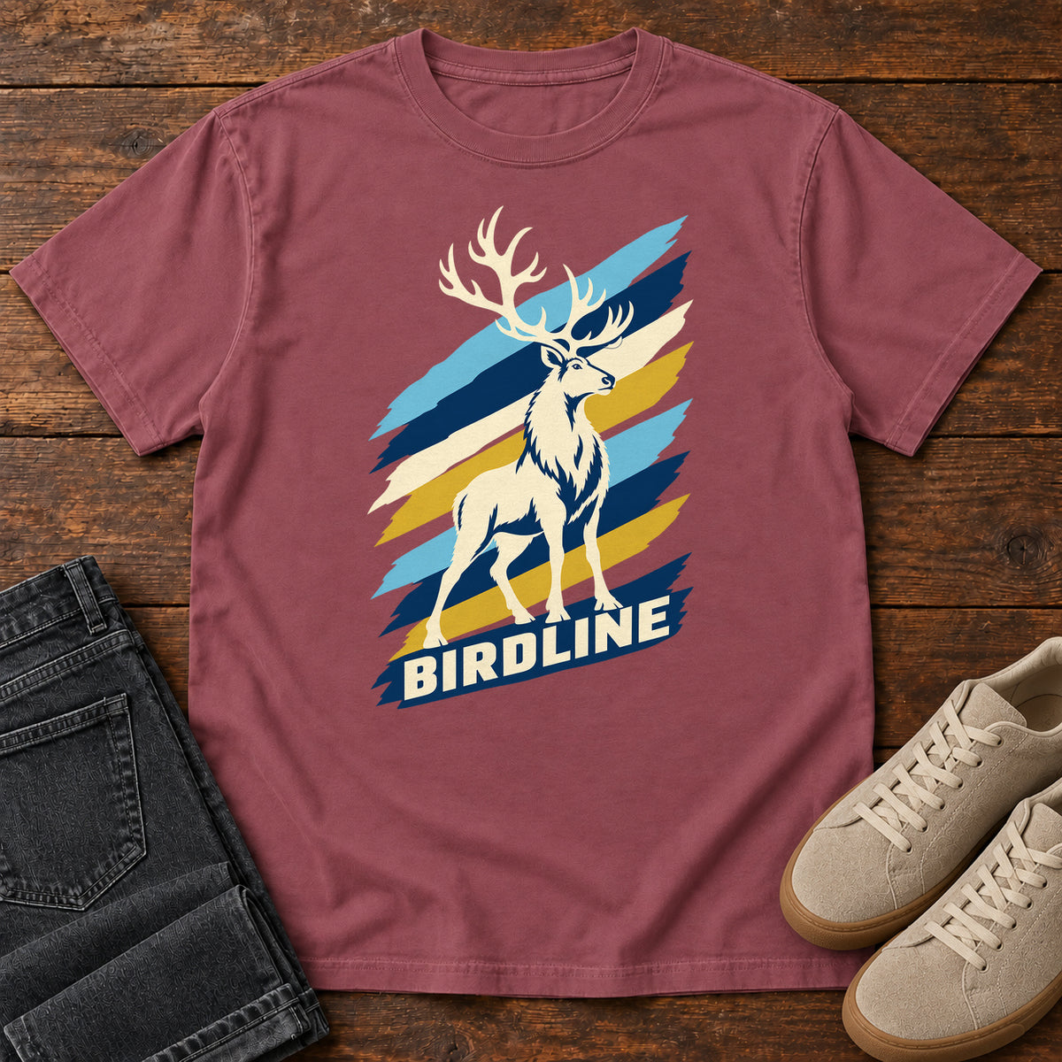 Birdline White Elk T-Shirt in Brick