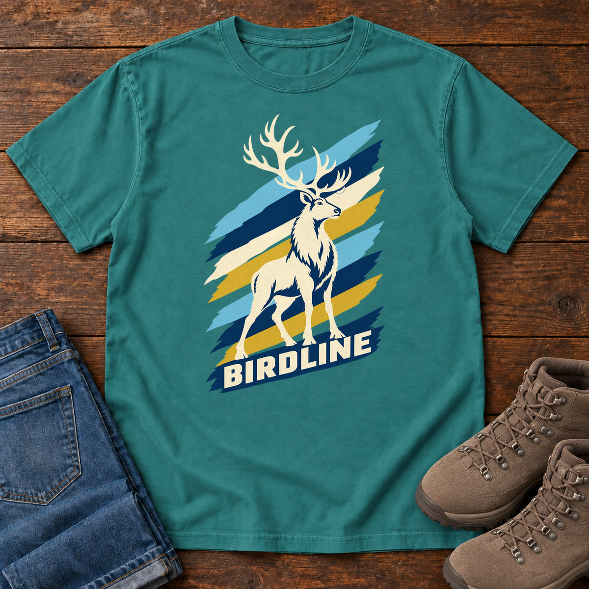 Birdline White Elk T-Shirt in Emerald