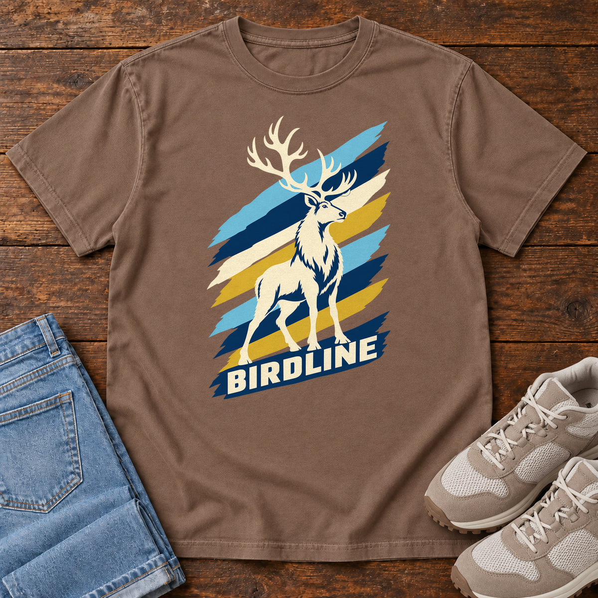 Birdline White Elk T-Shirt in Espresso