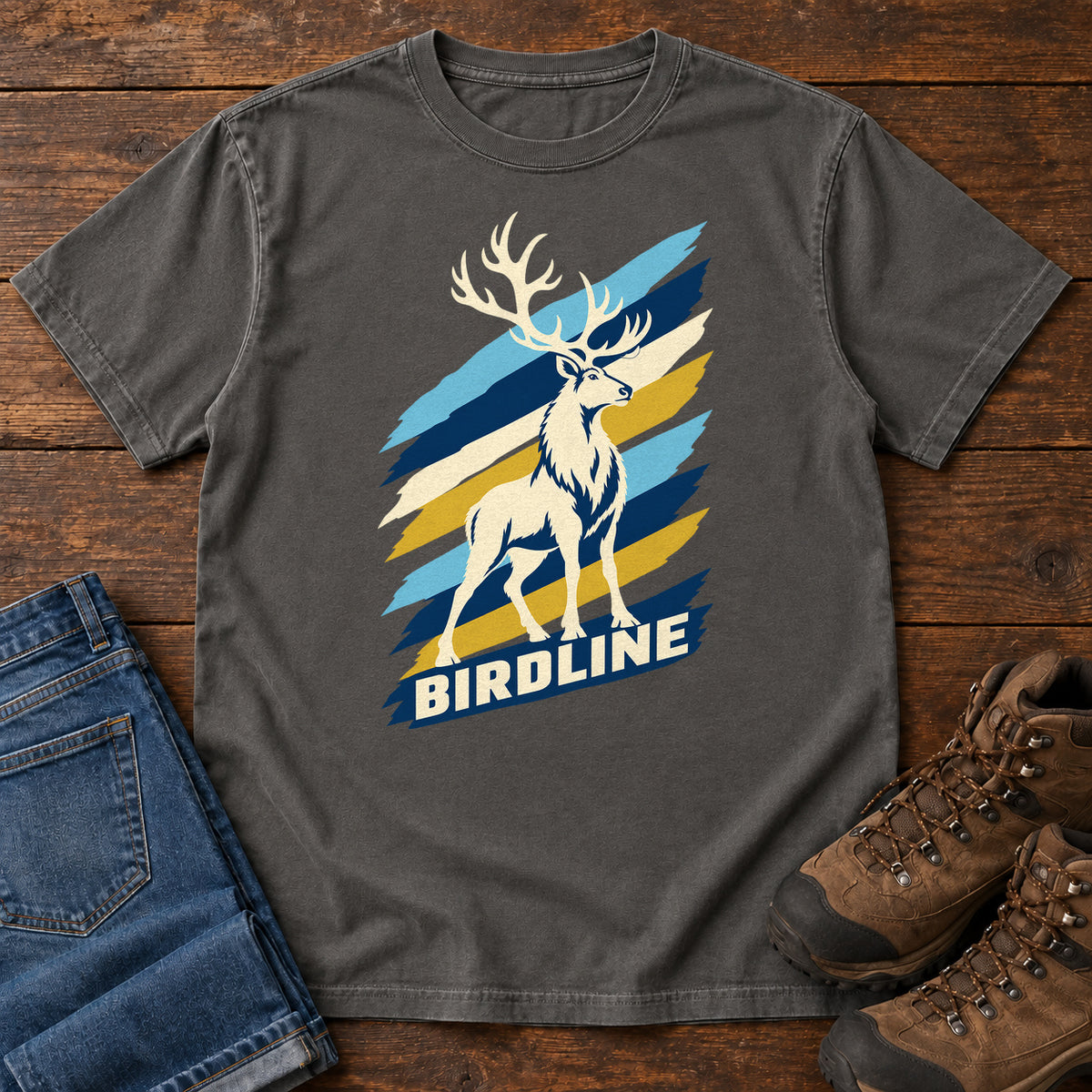 Birdline White Elk T-Shirt in Pepper