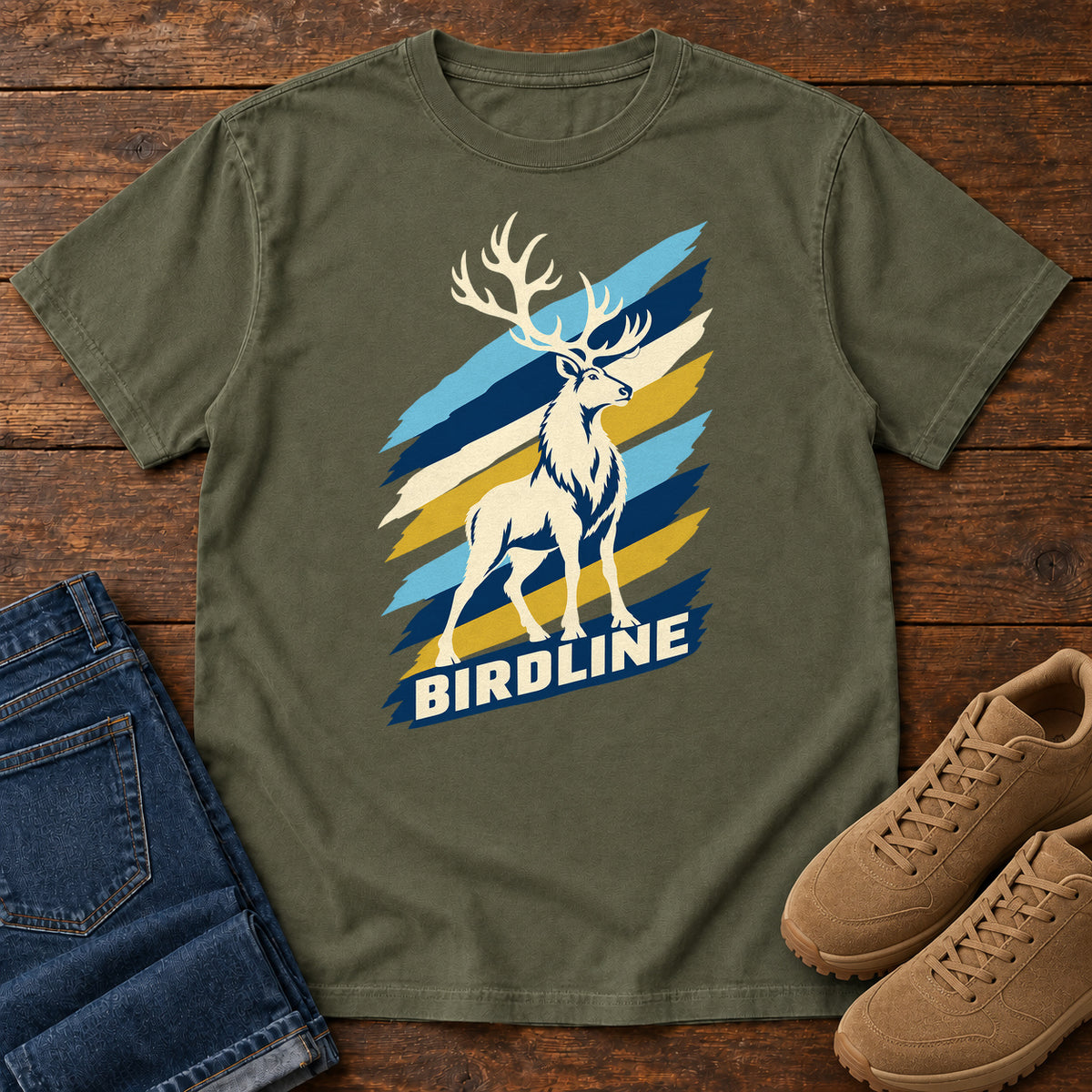 Birdline White Elk T-Shirt in Sage