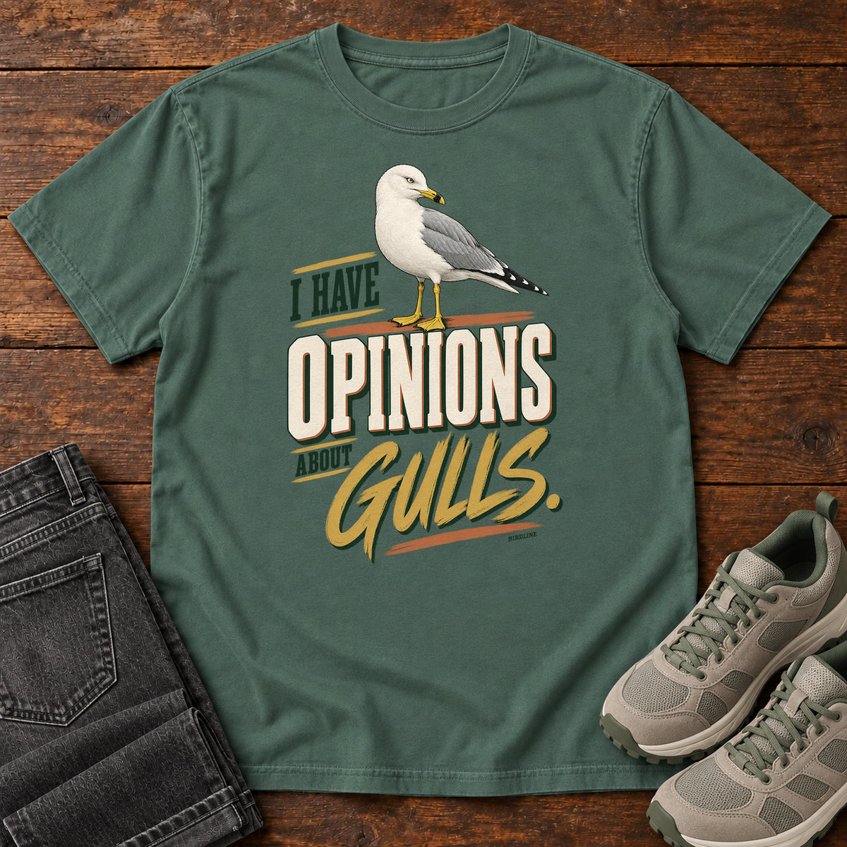 I Have Opinions About Gulls T-Shirt in Blue Spruce