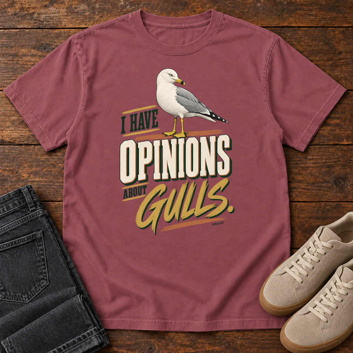 I Have Opinions About Gulls T-Shirt in Brick