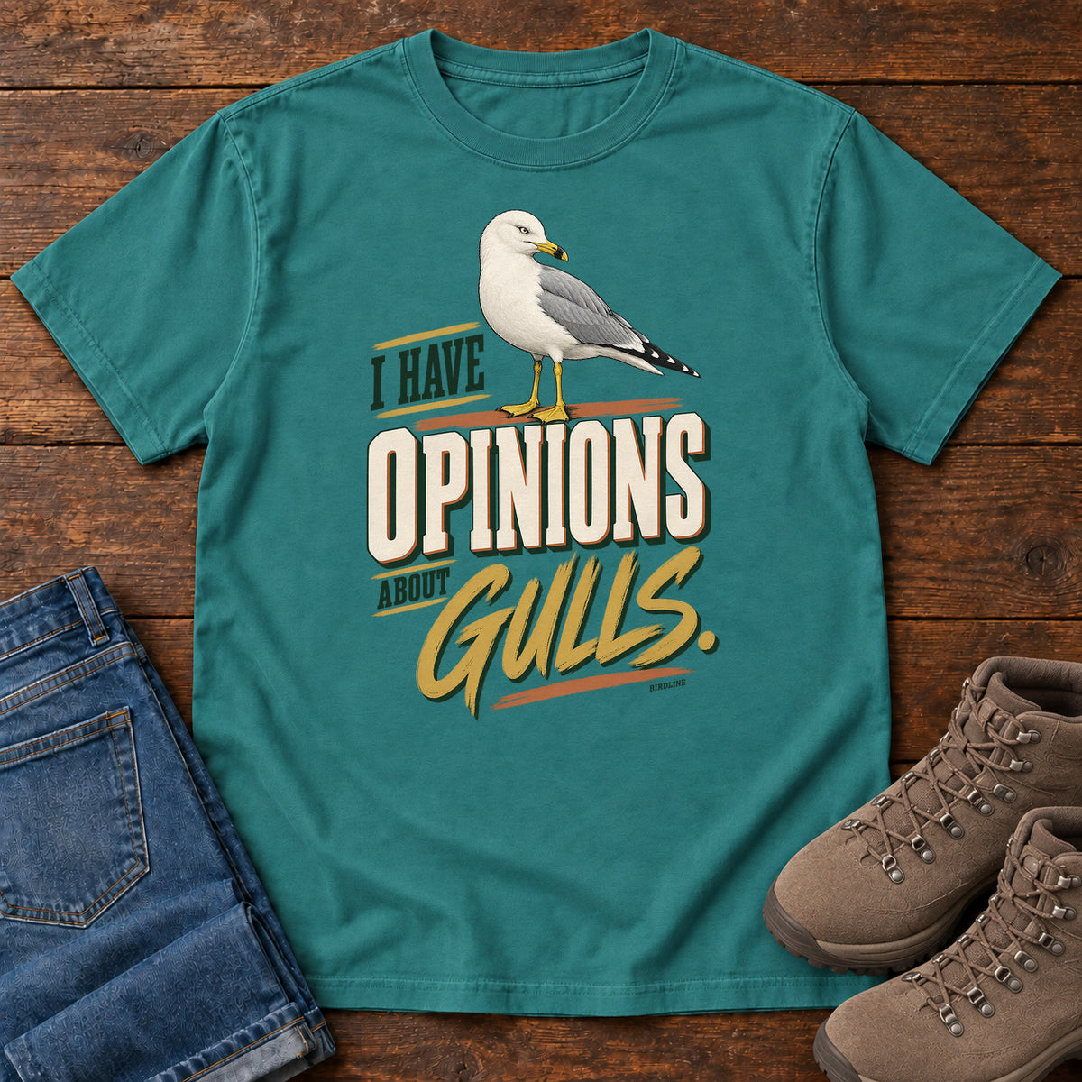 I Have Opinions About Gulls T-Shirt in Emerald