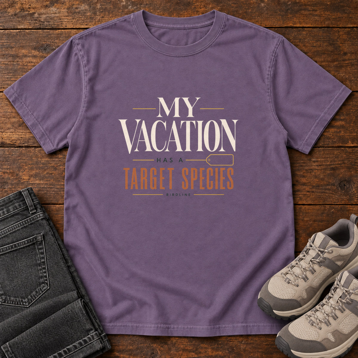 My Vacation Has a Target Species T-Shirt in Grape