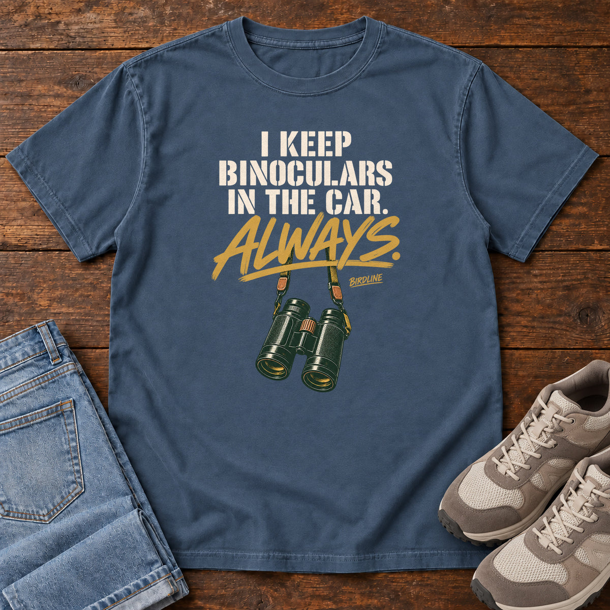 I Keep Binoculars in the Car Always T-Shirt in Midnight