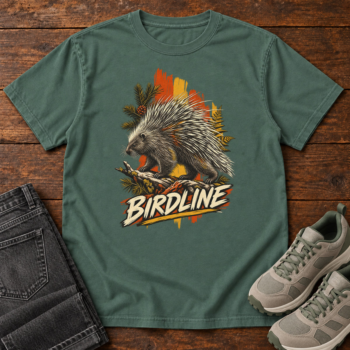 Birdline Porcupine Paint T-Shirt in Blue Spruce