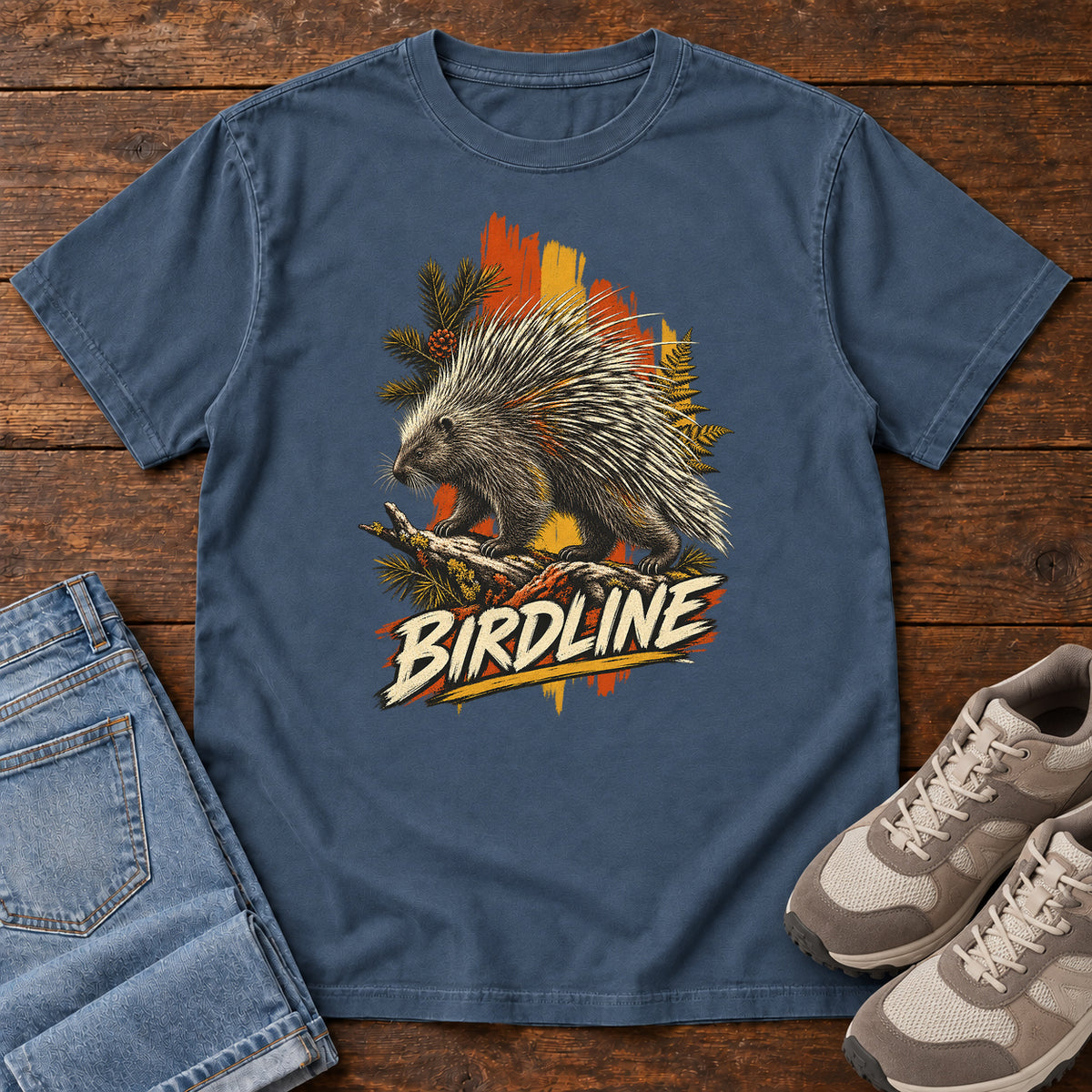 Birdline Porcupine Paint T-Shirt in Midnight
