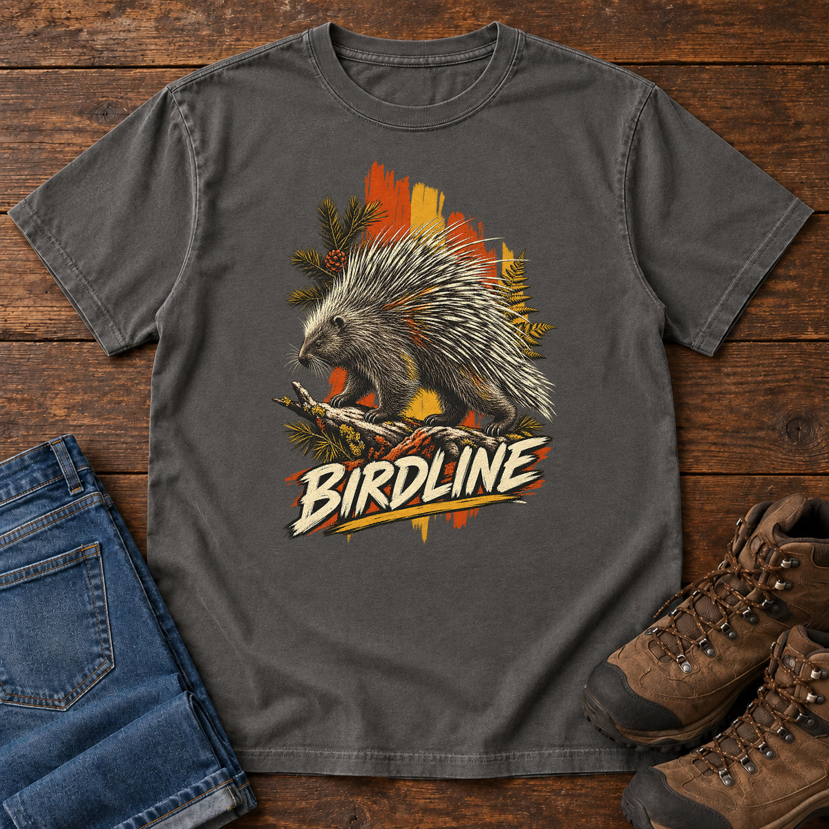 Birdline Porcupine Paint T-Shirt in Pepper