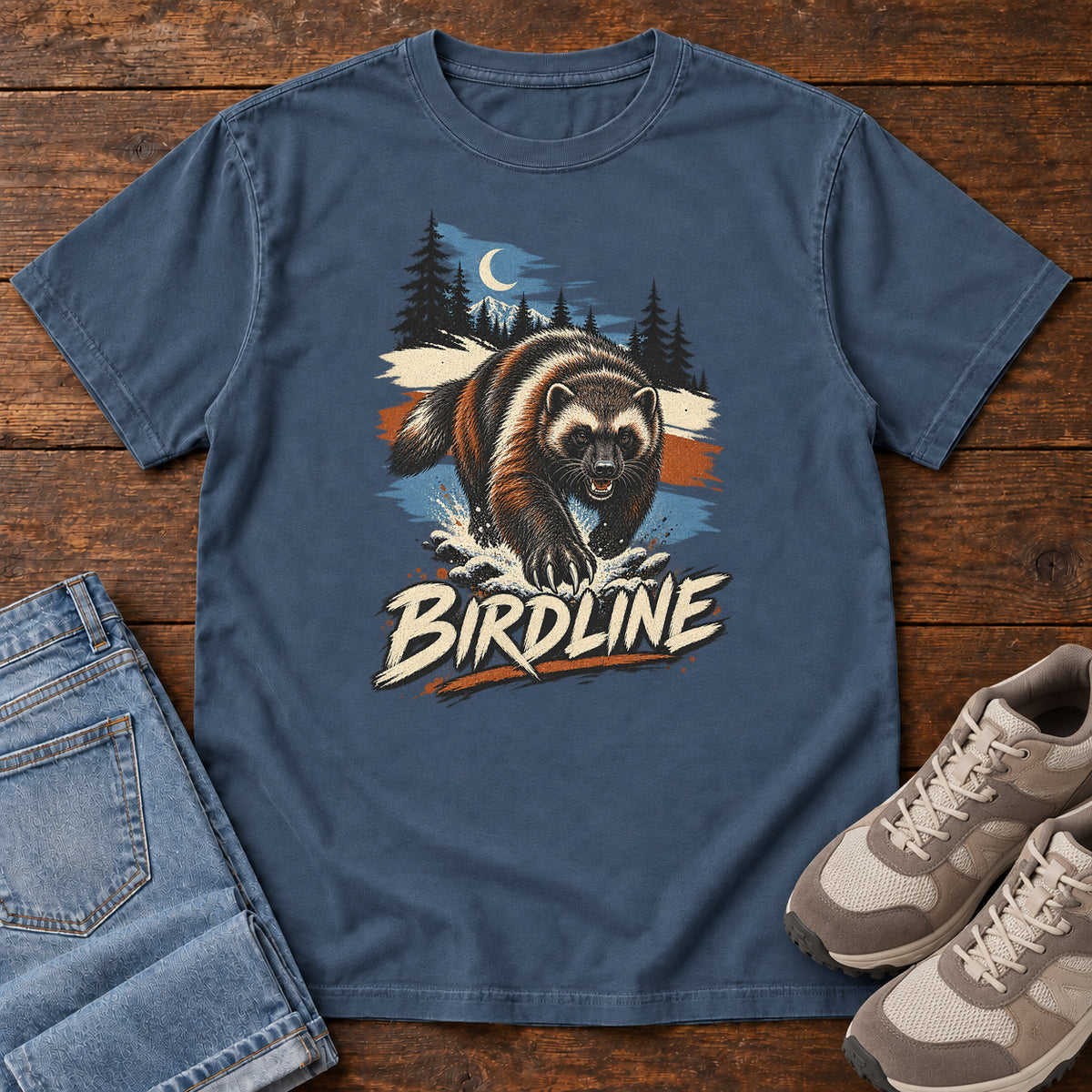 Birdline Wolverine Moon T-Shirt in Midnight