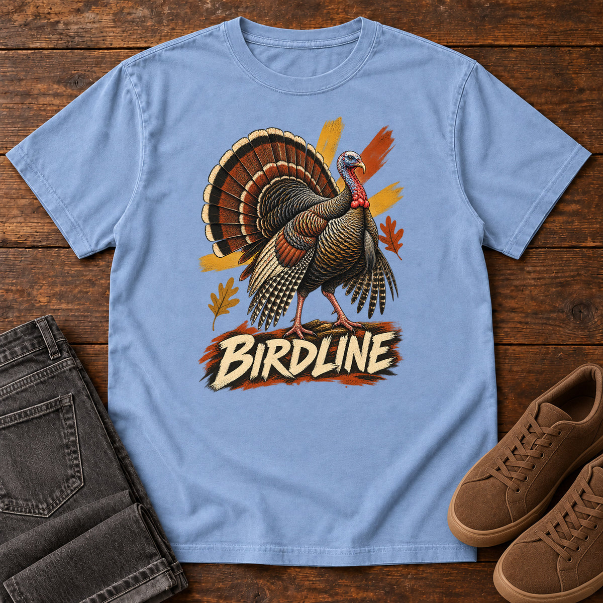 Birdline Turkey T-Shirt in Washed Denim