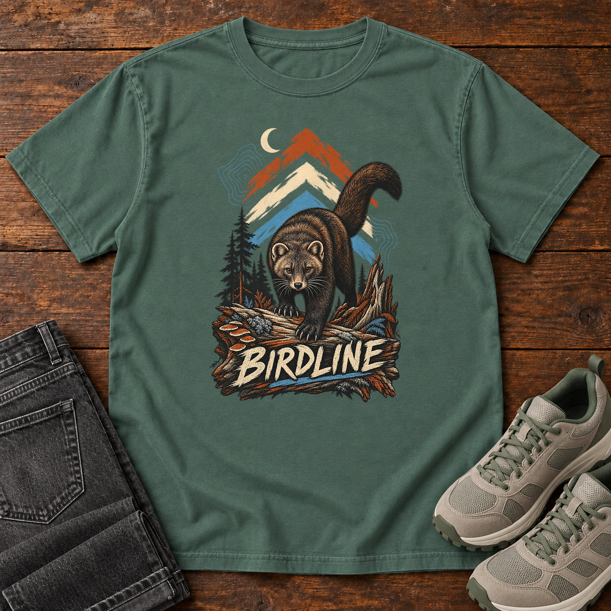Birdline Panther Mountain T-Shirt in Blue Spruce
