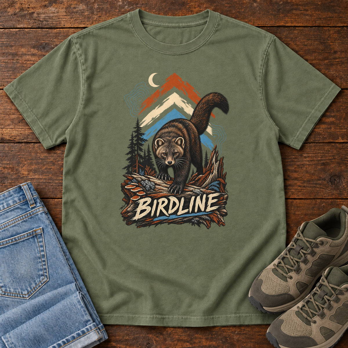 Birdline Panther Mountain T-Shirt in Moss