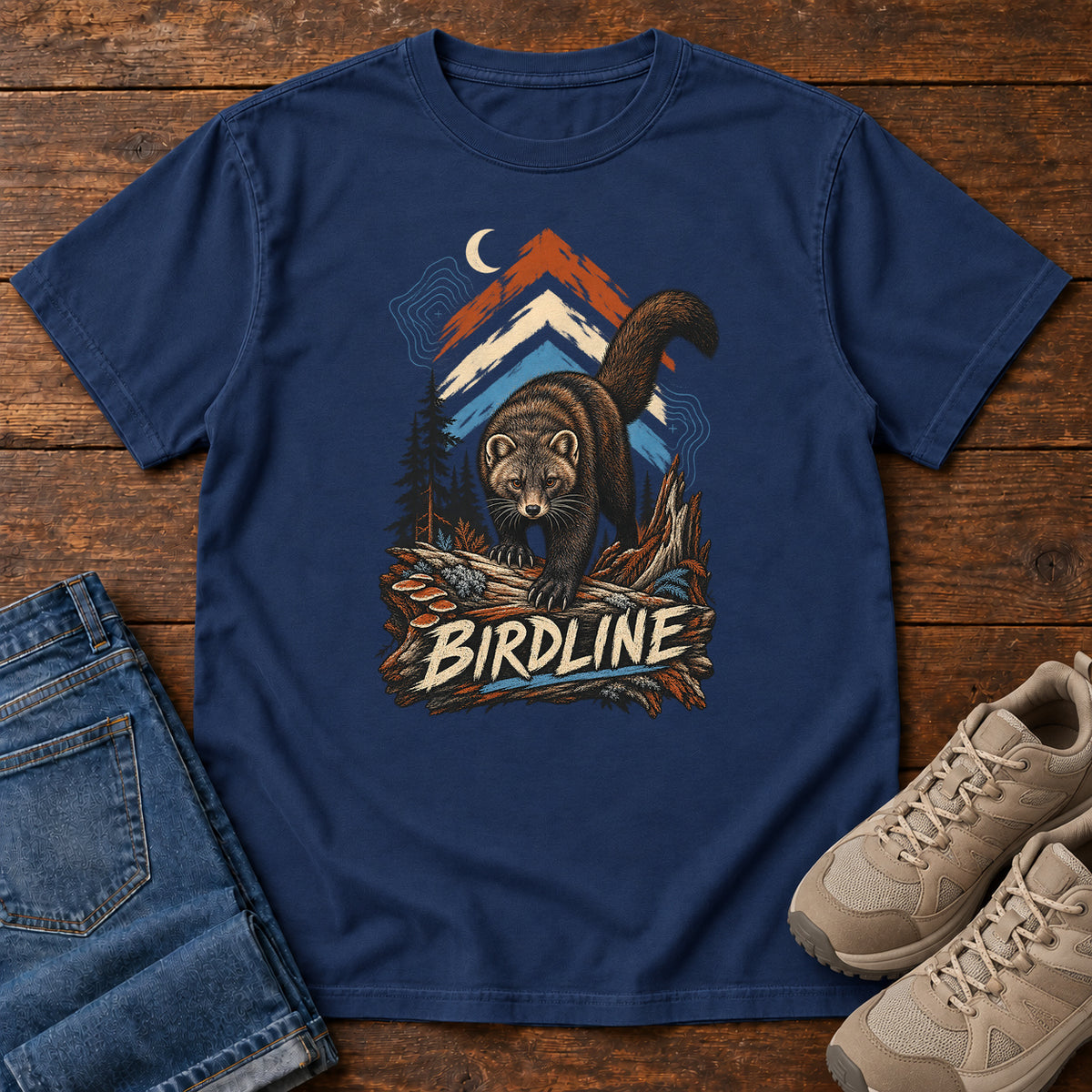 Birdline Panther Mountain T-Shirt in True Navy