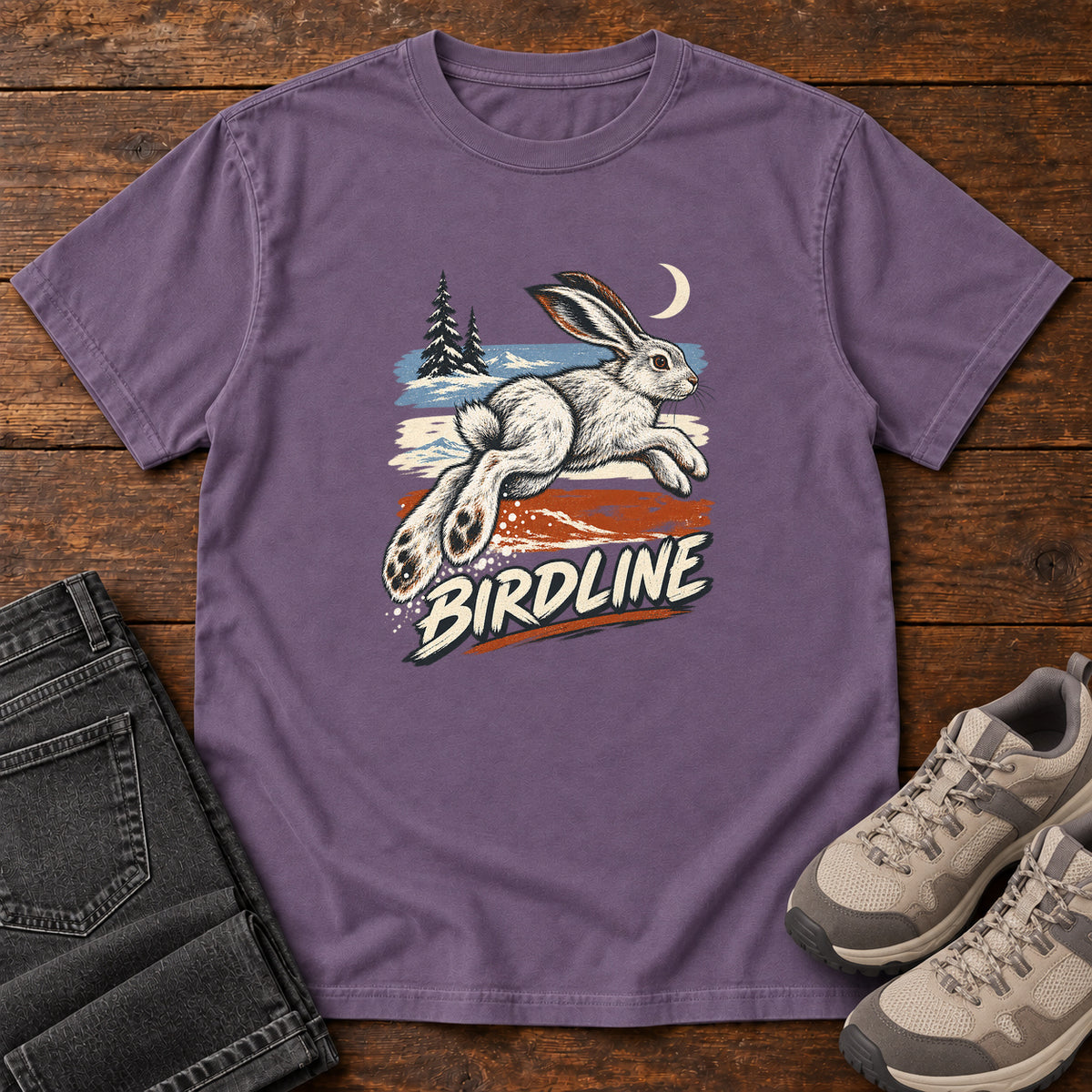 Birdline Hare Moon T-Shirt in Grape