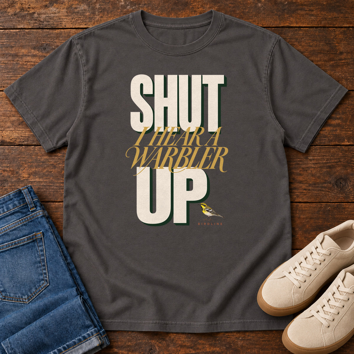 Shut Your Warbler up T-Shirt in Graphite