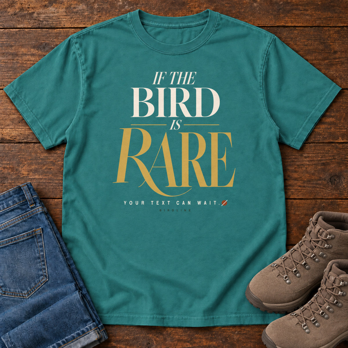 If the Bird is Rare Your Exit Can Wait T-Shirt in Emerald