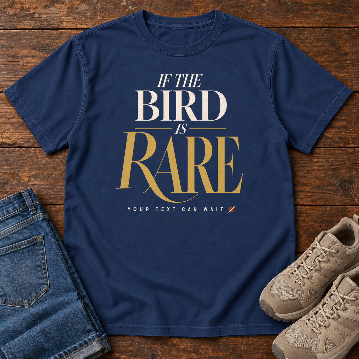 If the Bird is Rare Your Exit Can Wait T-Shirt in True Navy