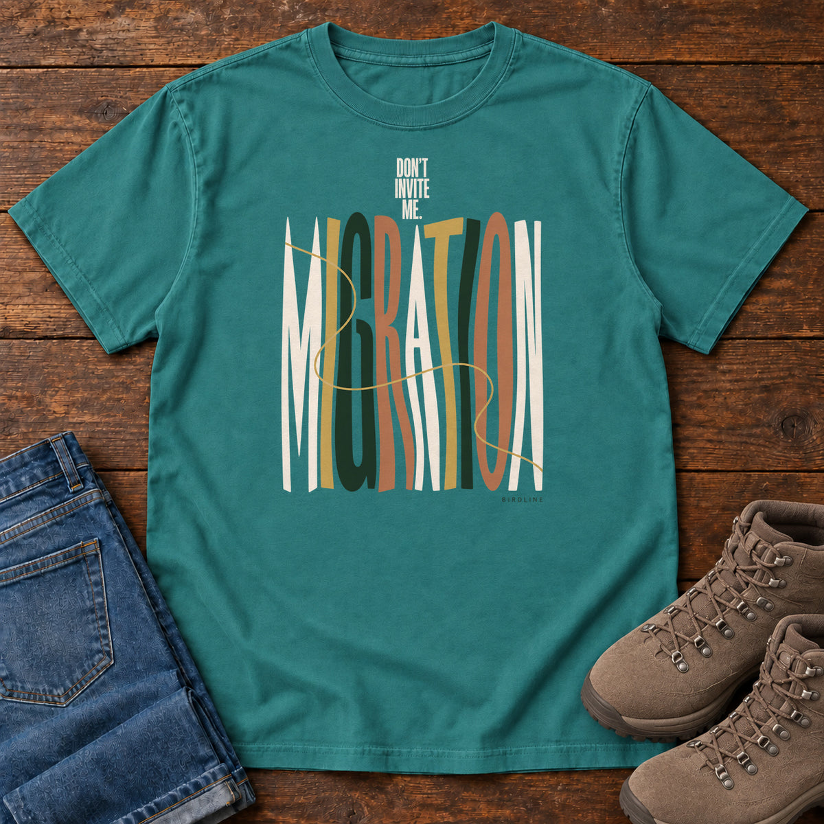Don't Invite Me Migration T-Shirt in Emerald